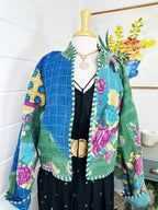 Boho Patchwork Kantha Jacket – Handmade Quilted & Reversible Blanket Coat