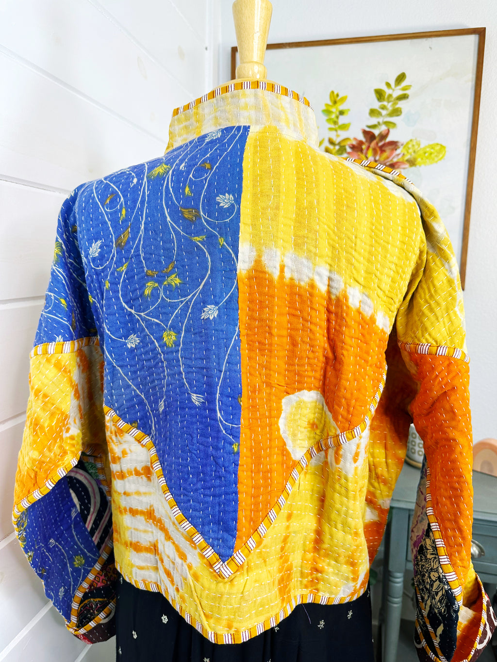 Boho Patchwork Kantha Jacket – Handmade Quilted & Reversible Blanket Coat