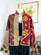 Boho Patchwork Kantha Jacket – Handmade Quilted & Reversible Blanket Coat