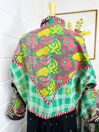 Boho Patchwork Kantha Jacket – Handmade Quilted & Reversible Blanket Coat