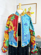 Boho Patchwork Kantha Jacket – Handmade Quilted & Reversible Blanket Coat