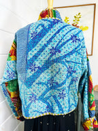 Boho Patchwork Kantha Jacket – Handmade Quilted & Reversible Blanket Coat