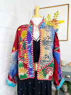 Boho Patchwork Kantha Jacket – Handmade Quilted & Reversible Blanket Coat