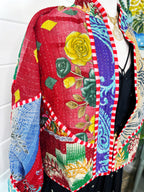 Boho Patchwork Kantha Jacket – Handmade Quilted & Reversible Blanket Coat