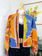 Boho Patchwork Kantha Jacket – Handmade Quilted & Reversible Blanket Coat