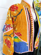 Boho Patchwork Kantha Jacket – Handmade Quilted & Reversible Blanket Coat