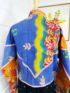 Boho Patchwork Kantha Jacket – Handmade Quilted & Reversible Blanket Coat