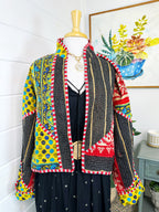 Boho Patchwork Kantha Jacket – Handmade Quilted & Reversible Blanket Coat