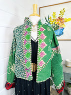 Boho Patchwork Kantha Jacket – Handmade Quilted & Reversible Blanket Coat
