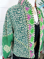 Boho Patchwork Kantha Jacket – Handmade Quilted & Reversible Blanket Coat