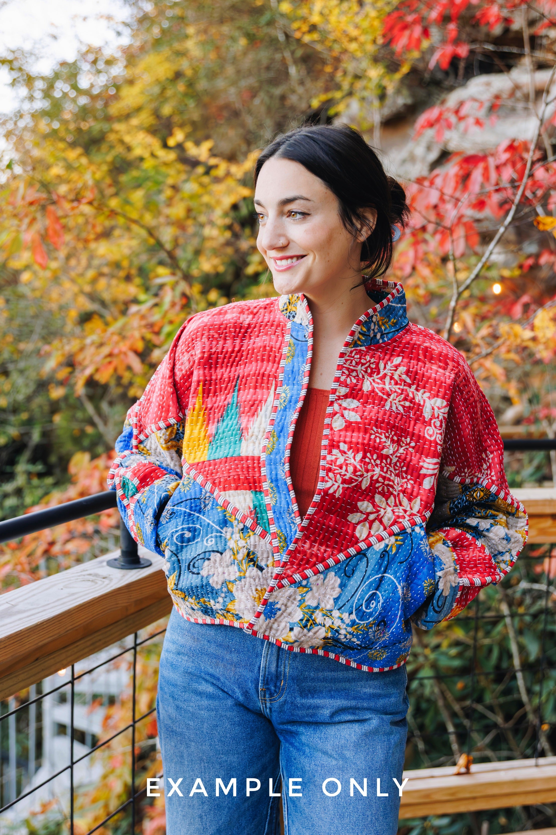 Boho Patchwork Kantha Jacket – Handmade Quilted & Reversible Blanket Coat
