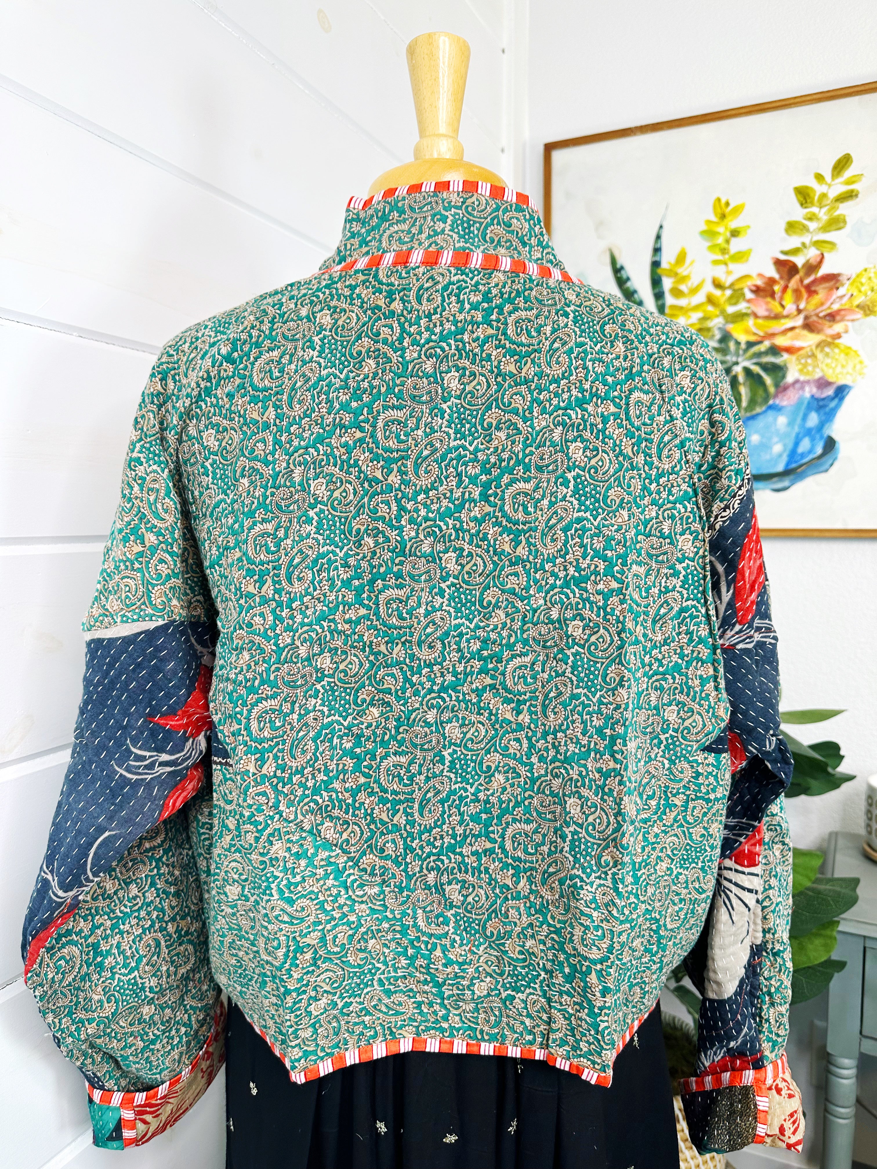 Kantha Quilted Bomber Jacket | Blanket Coat | Patchwork Coat