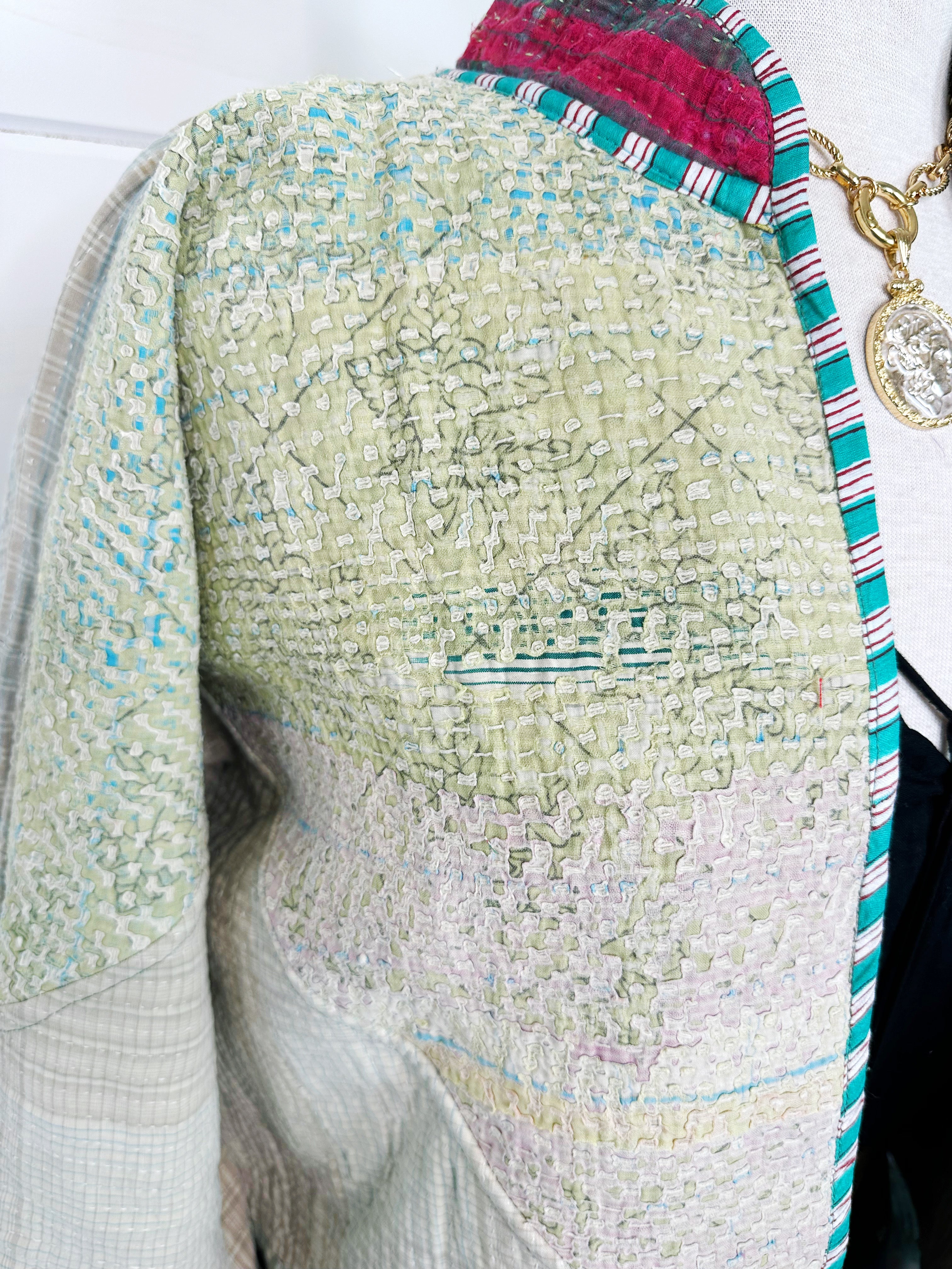 Kantha Quilted Bomber Jacket | Blanket Coat | Patchwork Coat