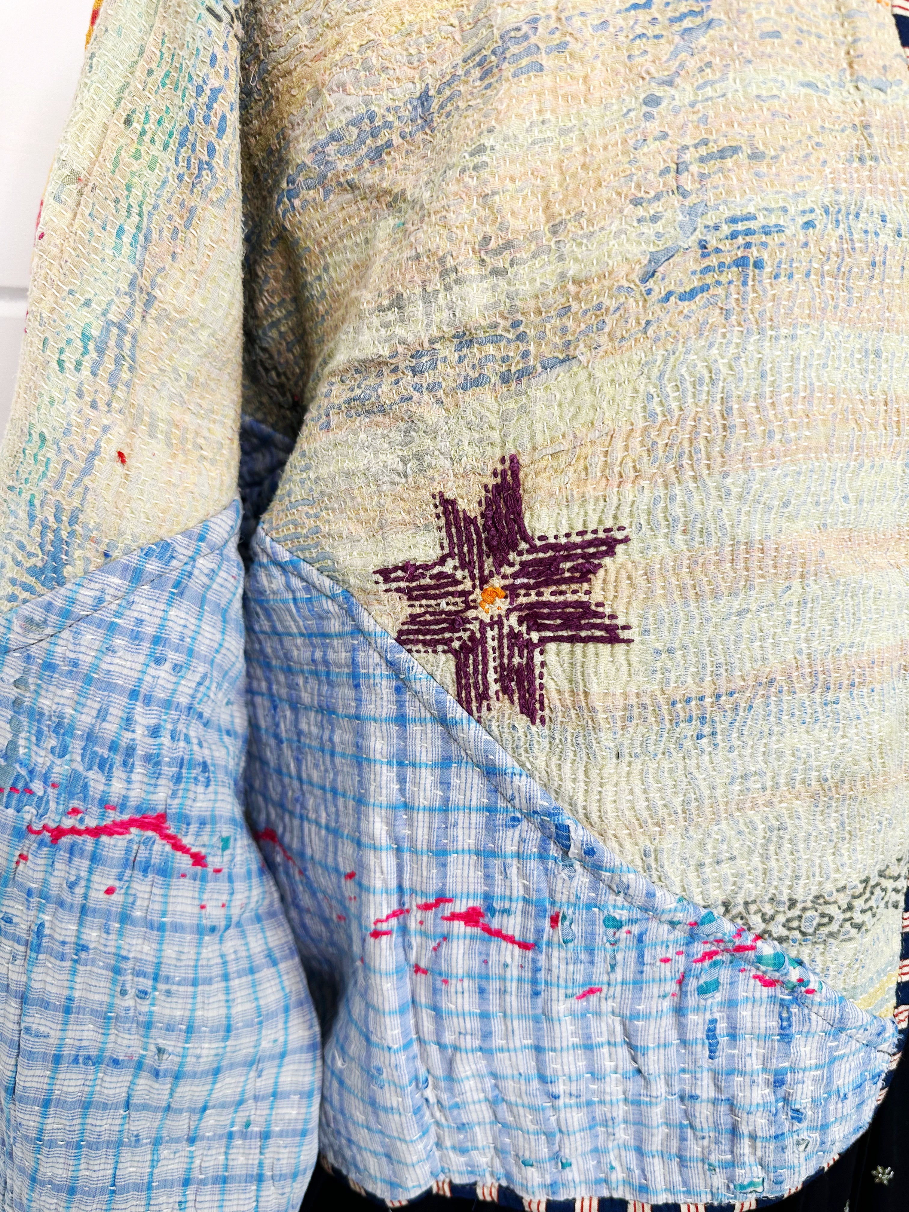 Kantha Quilted Bomber Jacket | Blanket Coat | Patchwork Coat