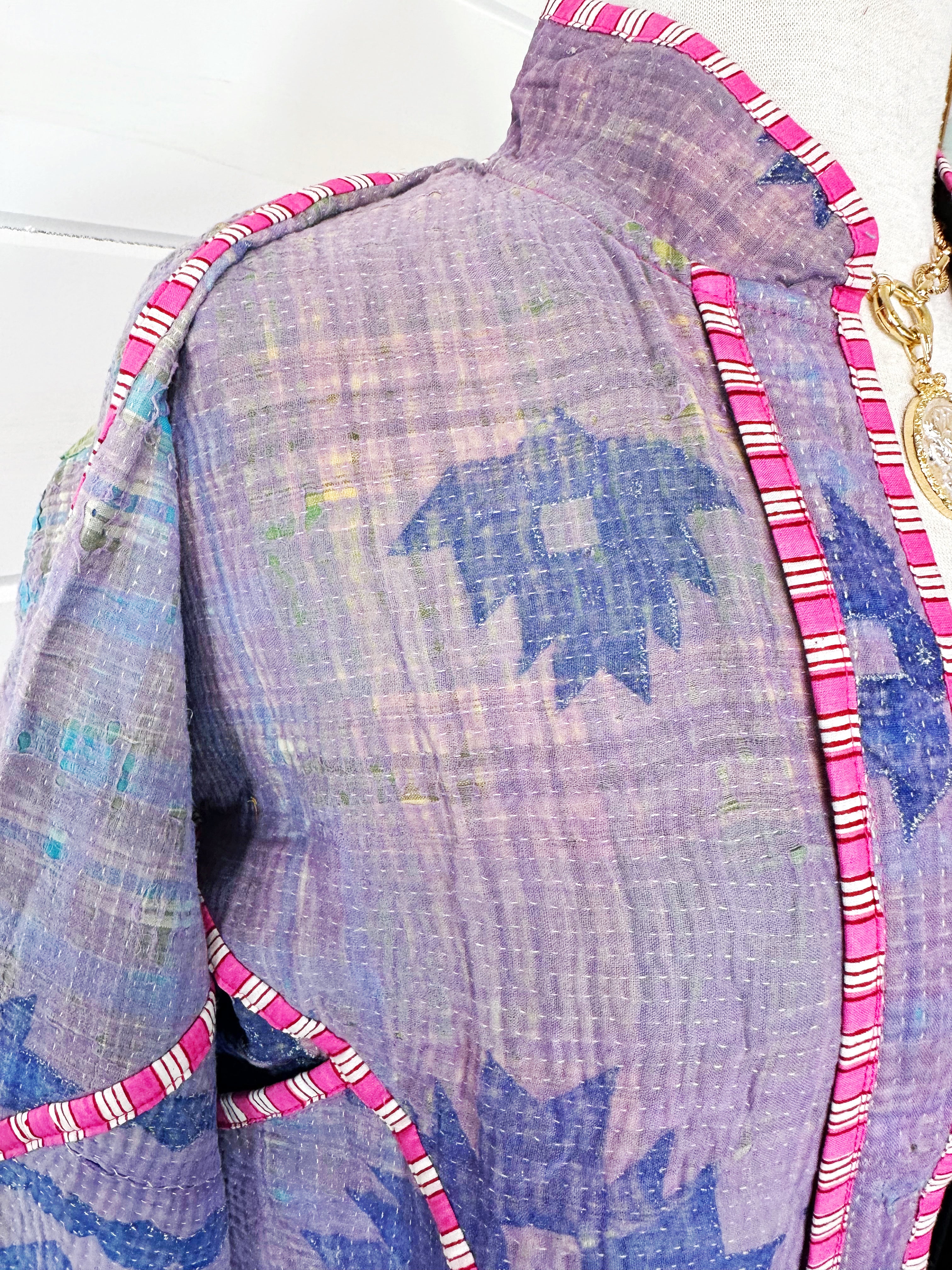 Kantha Quilted Bomber Jacket | Blanket Coat | Patchwork Coat
