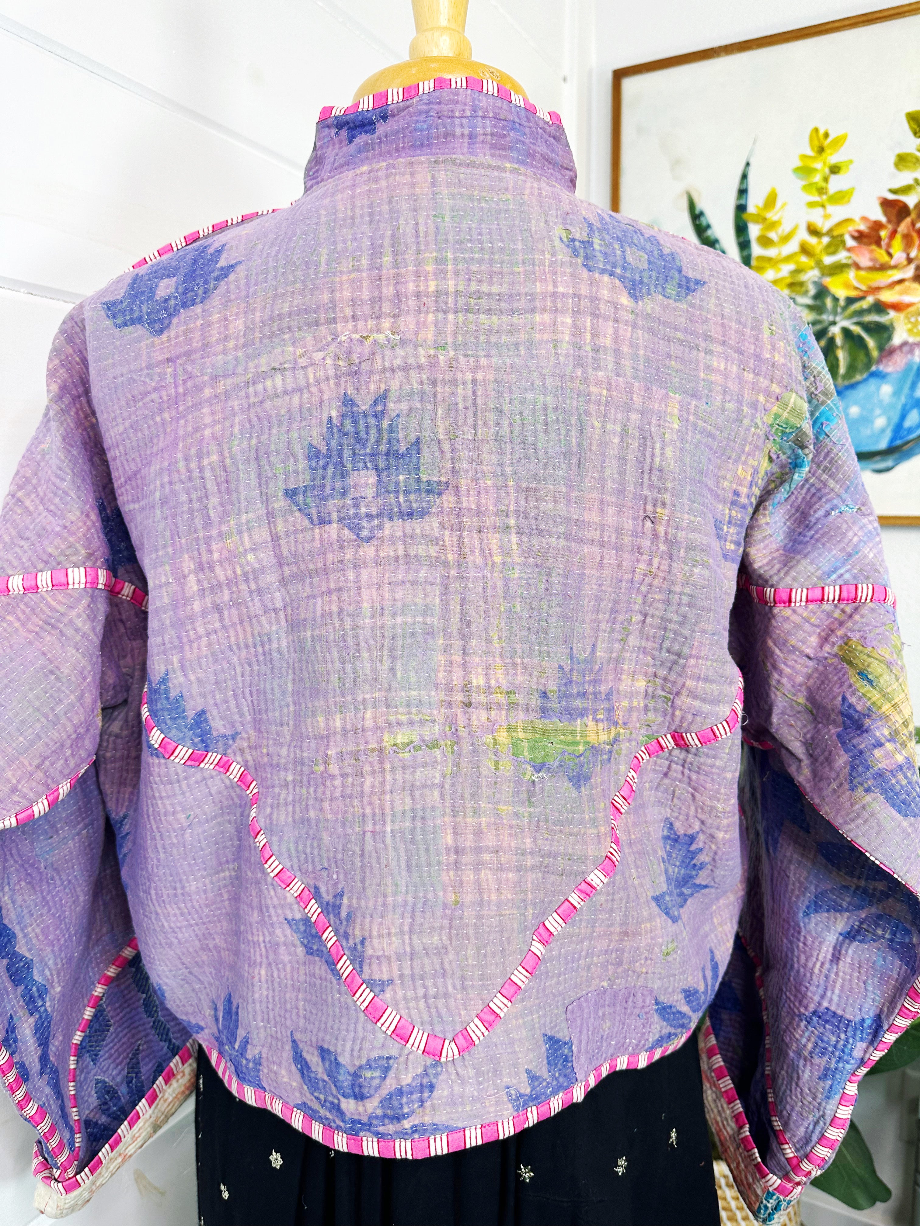 Kantha Quilted Bomber Jacket | Blanket Coat | Patchwork Coat