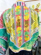 Kantha Quilted Bomber Jacket | Blanket Coat | Patchwork Coat