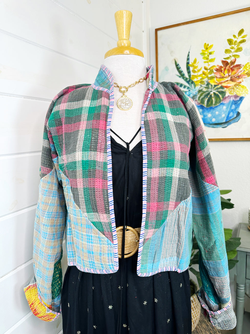 Kantha Quilted Bomber Jacket | Blanket Coat | Patchwork Coat