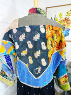 Boho Patchwork Kantha Jacket – Handmade Quilted & Reversible Blanket Coat