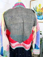Boho Patchwork Kantha Jacket – Handmade Quilted & Reversible Blanket Coat