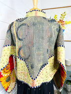 Boho Patchwork Kantha Jacket – Handmade Quilted & Reversible Blanket Coat