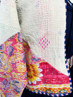 Boho Patchwork Kantha Jacket – Handmade Quilted & Reversible Blanket Coat
