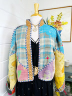 Boho Patchwork Kantha Jacket – Handmade Quilted & Reversible Blanket Coat