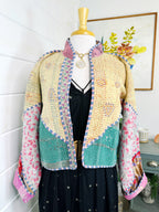 Boho Patchwork Kantha Jacket – Handmade Quilted & Reversible Blanket Coat
