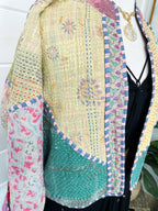 Boho Patchwork Kantha Jacket – Handmade Quilted & Reversible Blanket Coat