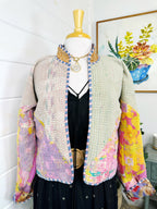 Boho Patchwork Kantha Jacket – Handmade Quilted & Reversible Blanket Coat
