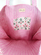 Folk Floral Print Quilted Cotton Reversible Large Tote Bag