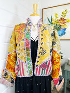 Boho Patchwork Kantha Jacket – Handmade Quilted & Reversible Blanket Coat