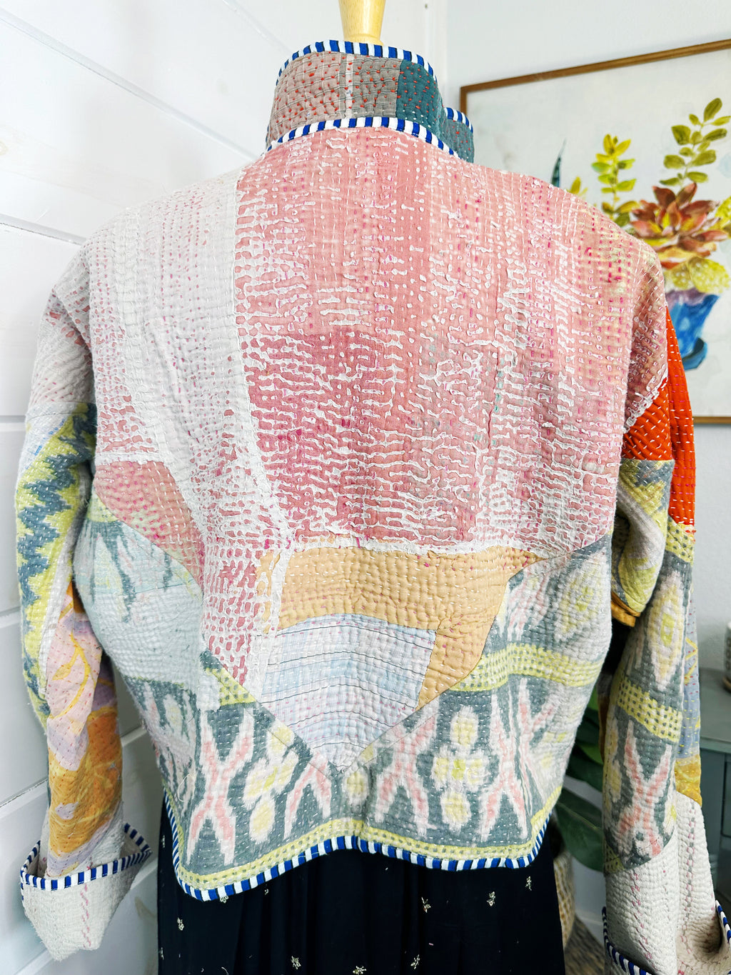 Boho Patchwork Kantha Jacket – Handmade Quilted & Reversible Blanket Coat