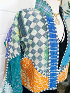 Boho Patchwork Kantha Jacket – Handmade Quilted & Reversible Blanket Coat