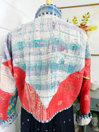 Boho Patchwork Kantha Jacket – Handmade Quilted & Reversible Blanket Coat