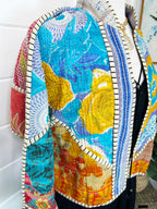Boho Patchwork Kantha Jacket – Handmade Quilted & Reversible Blanket Coat