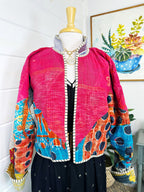 Boho Patchwork Kantha Jacket – Handmade Quilted & Reversible Blanket Coat