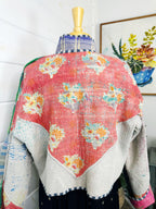 Boho Patchwork Kantha Jacket – Handmade Quilted & Reversible Blanket Coat