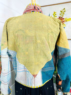 Boho Patchwork Kantha Jacket – Handmade Quilted & Reversible Blanket Coat