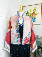 Boho Patchwork Kantha Jacket – Handmade Quilted & Reversible Blanket Coat