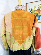 Boho Patchwork Kantha Jacket – Handmade Quilted & Reversible Blanket Coat