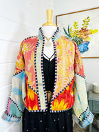 Boho Patchwork Kantha Jacket – Handmade Quilted & Reversible Blanket Coat