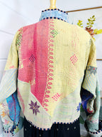 Boho Patchwork Kantha Jacket – Handmade Quilted & Reversible Blanket Coat