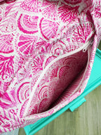 Pink Seashells Quilted Weekender Overnight Duffle Bag