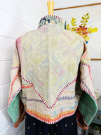 Boho Patchwork Kantha Jacket – Handmade Quilted & Reversible Blanket Coat