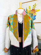 Boho Patchwork Kantha Jacket – Handmade Quilted & Reversible Blanket Coat
