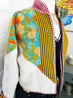 Boho Patchwork Kantha Jacket – Handmade Quilted & Reversible Blanket Coat