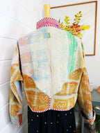 Boho Patchwork Kantha Jacket – Handmade Quilted & Reversible Blanket Coat