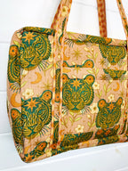 Quilted Weekender Duffle Overnight Bag - Sandstone Celestial Tiger
