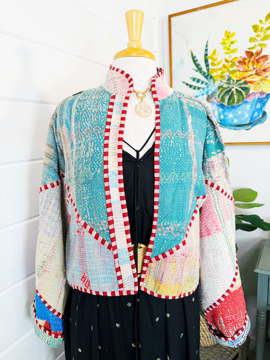 Patchwork Kantha Jacket – Quilted Reversible Blanket Coat
